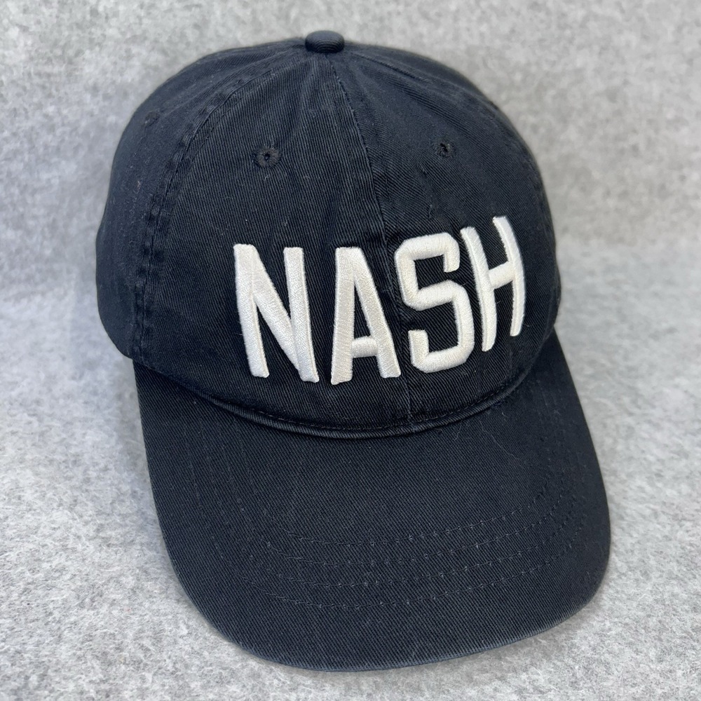 The‎ NASH Collection By REVV Strapback Hat Black White Embroidered Cap